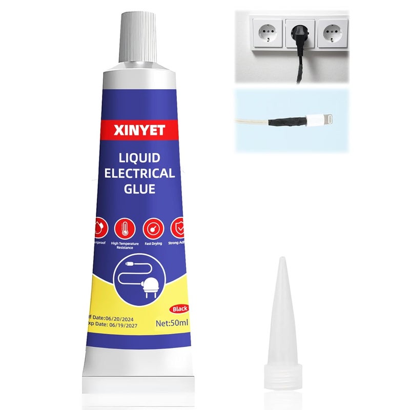 Xinyet Liquid Electrical Tape,Liquid Insulating Waterproof Fast Fixed Dry Sealing Glue, Insulating Electrical Tape Glue, Fast Dry Liquid Electrical Tape for Wires & Cables, Marine (Black) - Image 1
